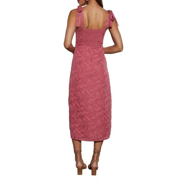 Vici Lisbeth Mauve Pink Tie Strap Slit Midi Dress Size Large - Picture 3 of 11